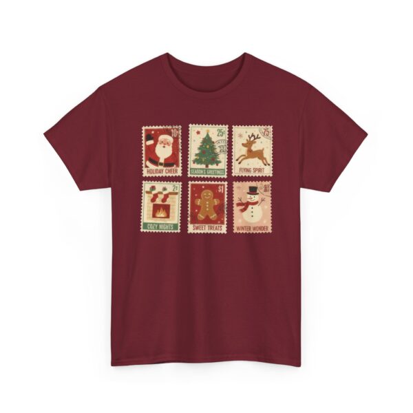 Vintage Christmas Postal Stamps Tee - Image 10