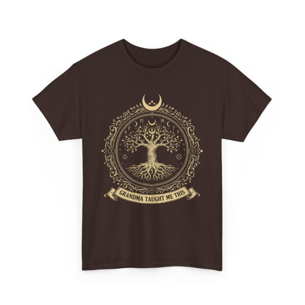 Tree of Life Tee with Three Moons Design for Wiccans and Pagans - Image 2