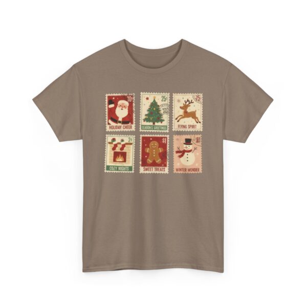 Vintage Christmas Postal Stamps Tee - Image 2