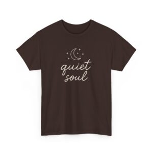 Quiet Soul Crescent Moon & Stars Unisex Tee, Freethinker Dreamer Yoga Philosopher Gift, Calligraphic Letter Art Shirt, Meditation Mindful