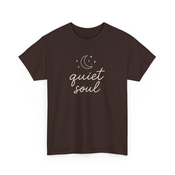 Quiet Soul Crescent Moon & Stars Unisex Tee, Freethinker Dreamer Yoga Philosopher Gift, Calligraphic Letter Art Shirt, Meditation Mindful