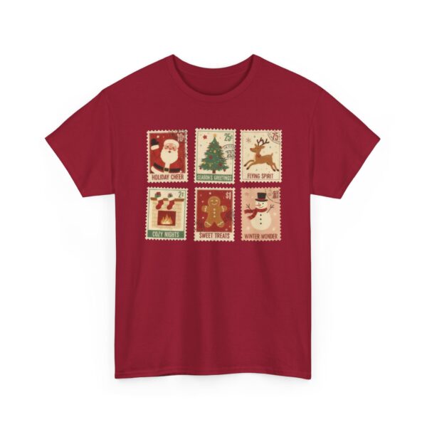 Vintage Christmas Postal Stamps Tee - Image 9