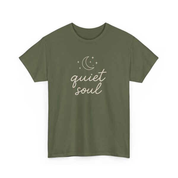 Quiet Soul Crescent Moon & Stars Unisex Tee, Freethinker Dreamer Yoga Philosopher Gift, Calligraphic Letter Art Shirt, Meditation Mindful - Image 3