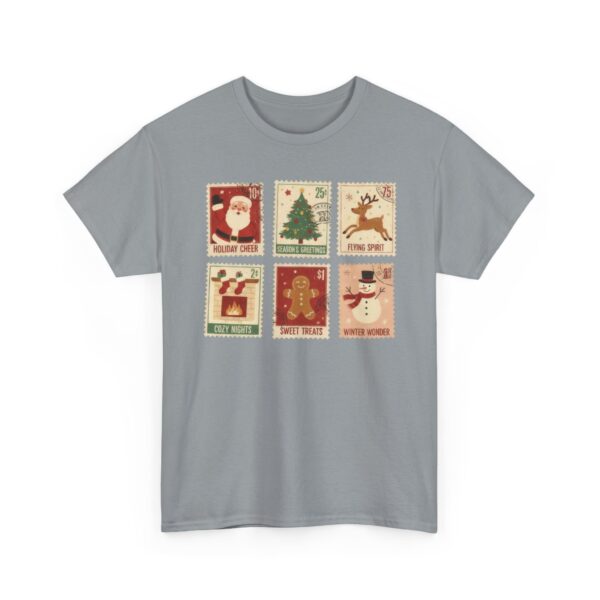 Vintage Christmas Postal Stamps Tee - Image 4