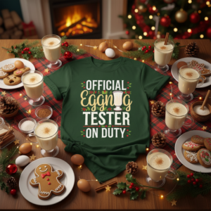 Official Eggnog Tester On Duty - Funny Christmas Eve Winter Holiday Party Design Unisex Heavy Cotton Tee