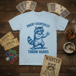 Might Eventually Throw Hands Raccoon T-Shirt