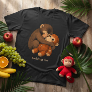 Punch Macaque Holding On his Emotional Support Plushie