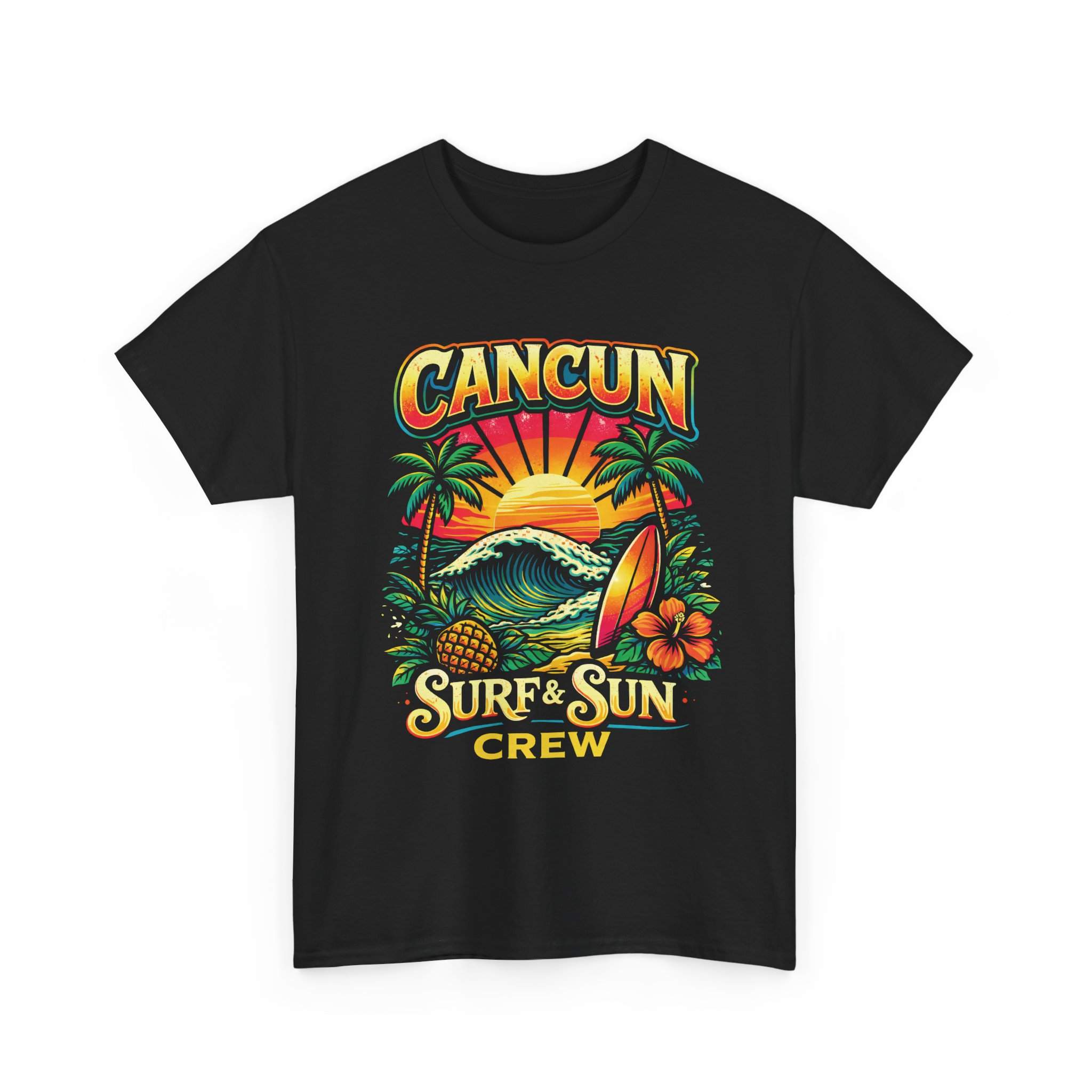 Cancun Surf & Sun Tee — Vintage Tropical Beach Crew T-Shirt - Image 2