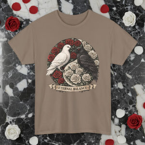 Eternal Balance Tee — Dove & Crow Yin Yang Floral T-Shirt